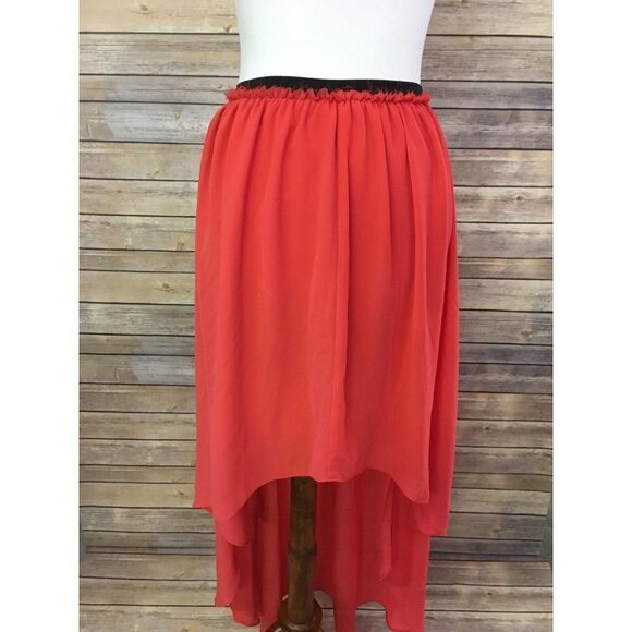 MM Couture By Miss Me High Low Coral Skirt Lined - Picture 2 of 7